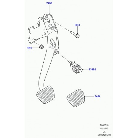 Land rover pedale et support frein Range Sport (LR058078)