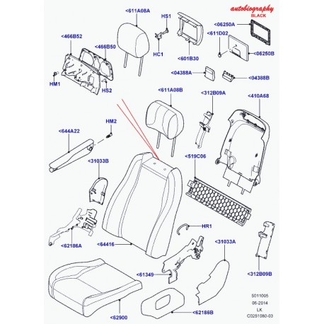 Land rover couvercle mecanismed'inclinaison Range L405 (LR058136)