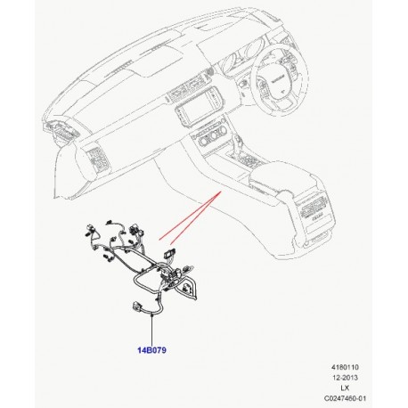 Land rover cablage console centrale Range Sport (LR058773)