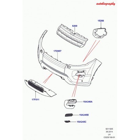 Land rover couvercle crochet remorquage Evoque (LR059639)