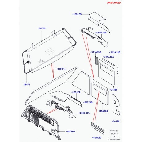 Land rover panneau bac Range L405 (LR059882)