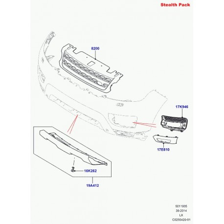 Land rover grille de radiateur Range Sport (LR060335)