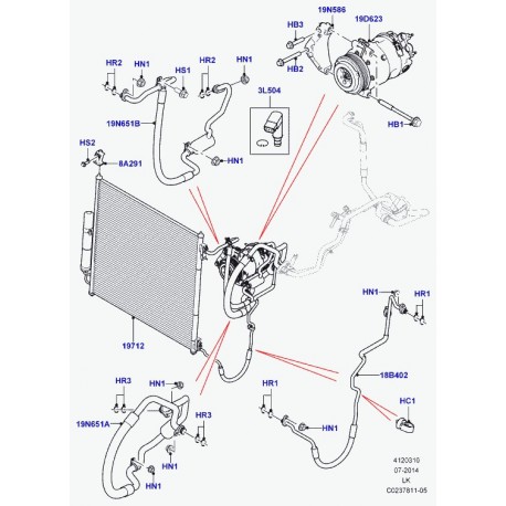 Land rover support de radiateur Range L405 (LR062331)