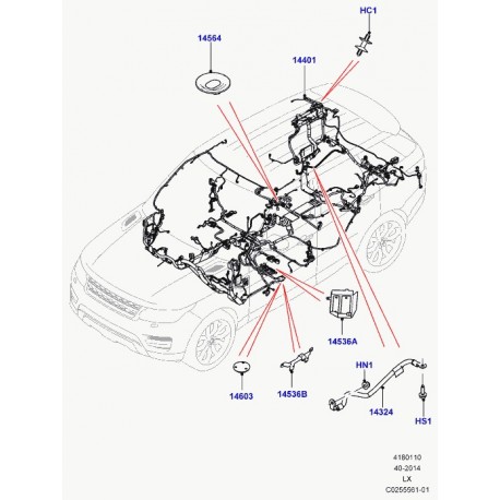 Land rover support cablage Range L405,  Sport (LR064064)