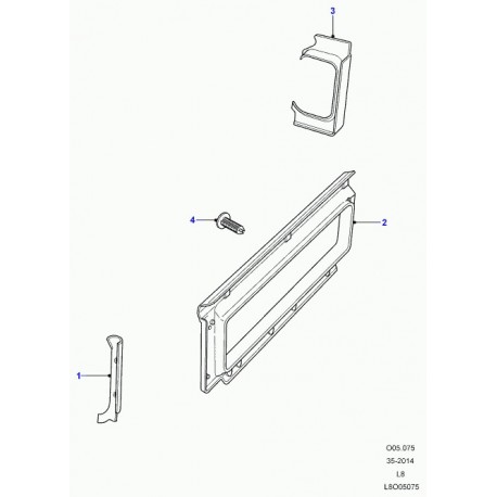 Land rover garnissage panneau lateral Defender 90, 110, 130 (LR064241)