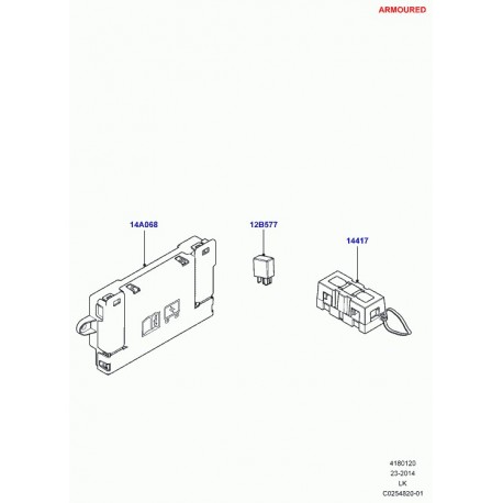 Land rover plaque porteuse - boite de jonction Range L405 (LR064510)