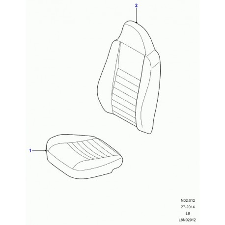 Land rover garnissage dossier de siege Defender 90, 110, 130 (LR065208)