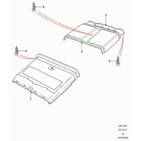 Land rover garnissage de pavillon Defender 90, 110, 130 (LR065420)