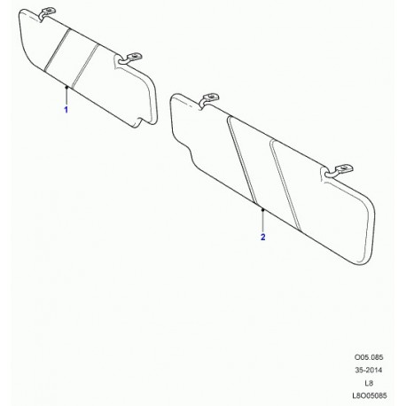 Land rover pare-soleil Defender 90, 110, 130 (LR065428)