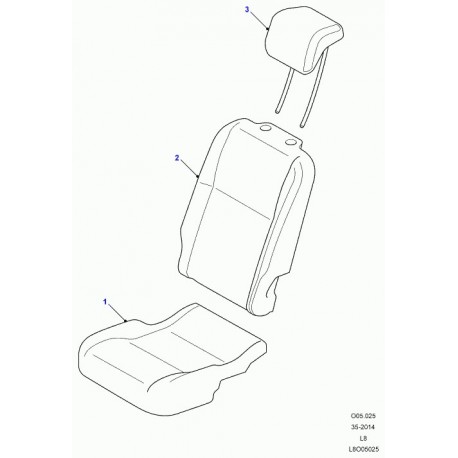 Land rover garniture dossier de siege arrière Defender 90, 110, 130 (LR066008)