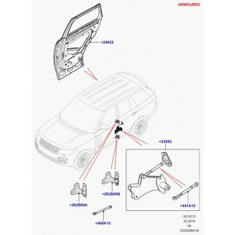 Land rover bequille pneumatique Range L405 (LR066204)