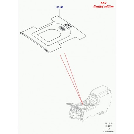 Land rover encadrement console centrale Discovery 3 (LR066375)