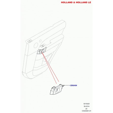 Land rover poignee interieure de porte Range L405 (LR067268)