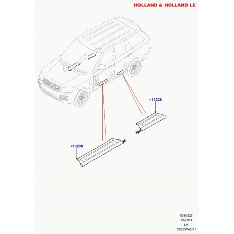 Land rover jeu de roulement de bas de marche Range L405 (LR067398)