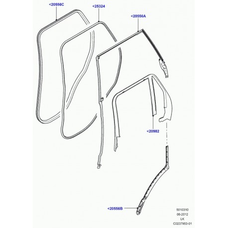 Land rover joint avant et arriere porte Range L405 (LR067427)