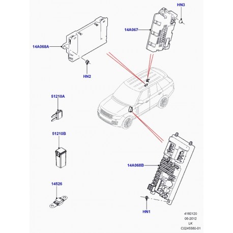 Land rover boite de jonction Range L405 (LR068358)