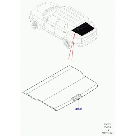 Land rover panneau recouvr.-coffre bagages Range L405 (LR069012)