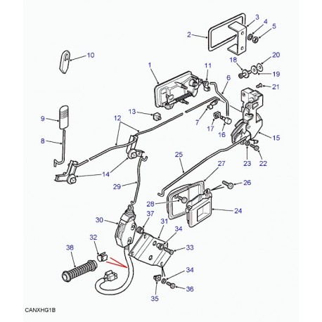 Land rover serrure porte arriere Discovery 1 (MTC9204)