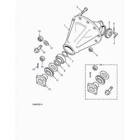 Land rover ecrou a six pans Discovery 1, 2 et Range P38 (NY116041L)