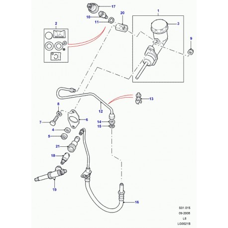 Land rover ecrou a collet Defender 90, 110, 130 et Discovery 2 (NY605042)