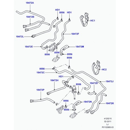 Land rover tuyau flexible Range L322 (PCH001061)