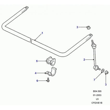 Land rover bague bras support barre stabilisatrice Discovery 2 (RBX101690)