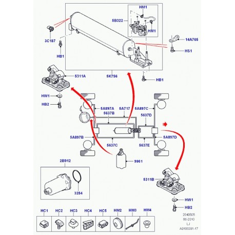 Land rover soupape correcteur de niveau Range L322 (RQN500040)