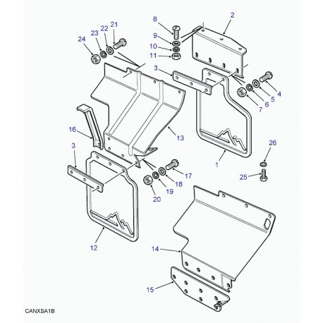 Land rover jeu de 2 bavettes de roue arriere Discovery 1 (RTC6821)