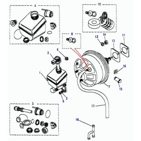 Land rover necessaire reparation maitre cylindre de frein Discovery 1 (STC2902)