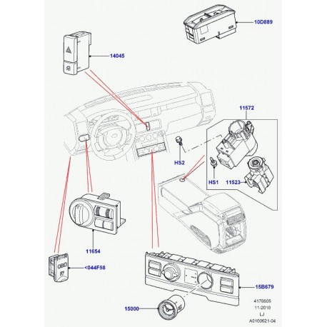 Land rover interrupteur eclairage Range L322 (YUD000161PUY)