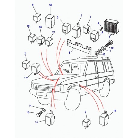 Land rover relais  Defender 90, 110, 130, Discovery 1, 2, Range Classic, P38 (YWB10027L)