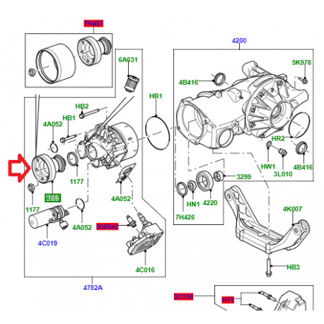 Land rover fourche arbre de transmission (LR101752)