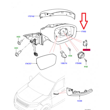 Land rover retroviseur gauche (LR114772)