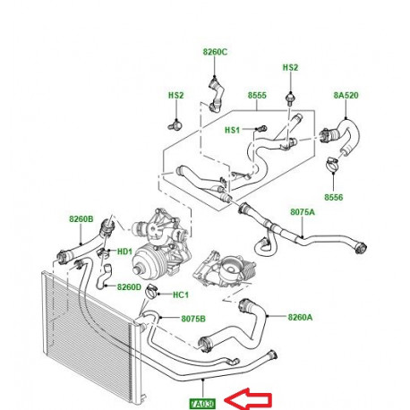 Land rover tuyau flexible (PCH001251)