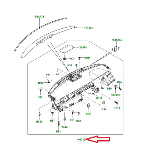 Land rover planche de bord superieure (LR071314)