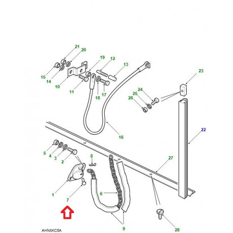 Land rover axe a tete plate bout perce (302828)