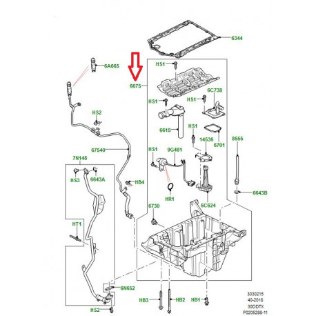 Land rover carter-huile moteur (LR086423)