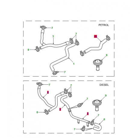 Land rover tuyau flexible (JHB100920)