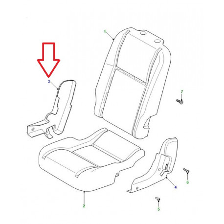 Land rover cache charniere de dossier siege Defender (HXT501350PUY)
