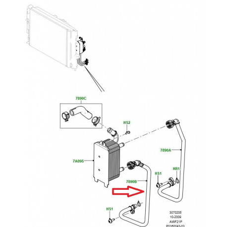 Land rover tuyau flexible-refroidiss. huile (LR032545)