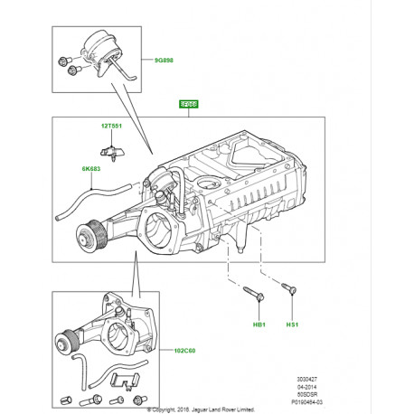 Land rover superchargeur (LR103233)