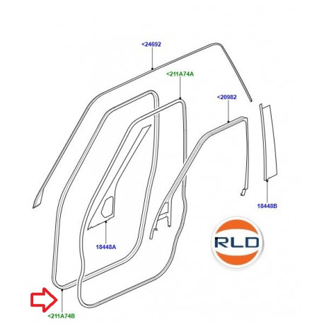 Land rover joint porte avant sur la caisse Range Sport (LR044024)