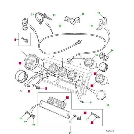 Land rover flexible commande compteur vitesse Defender 90 (PRC6022)