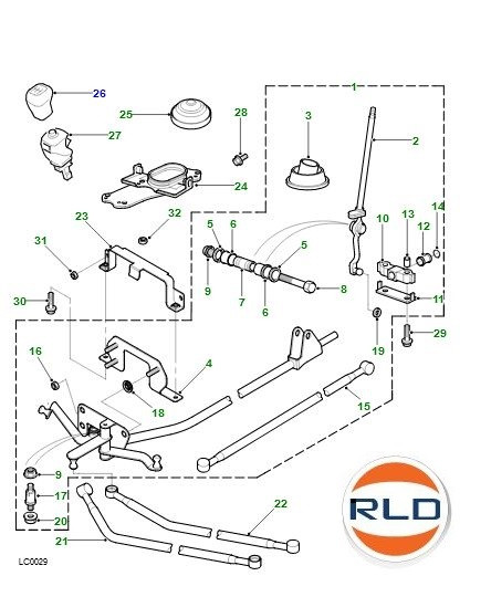 Freelander td4 deals gear selector rods