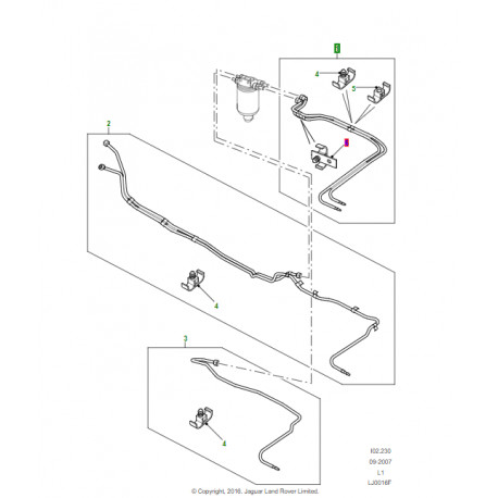 Land rover tuyaux de combustible (WJP500080)