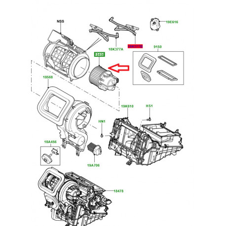 Land rover moteur avec ventilateurs (LR112269)