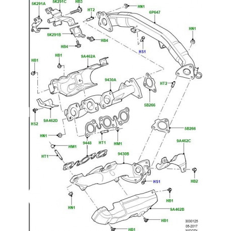 Land rover joint-collecteur d'echappement (LR072304)