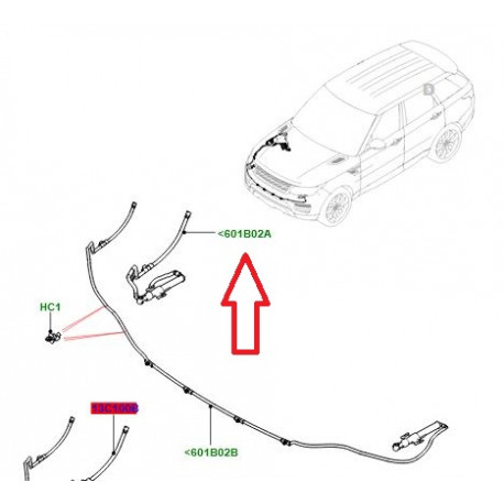 Land rover Gicleur et tuyau lave phare gauche  RR Sport (LR109997LR)