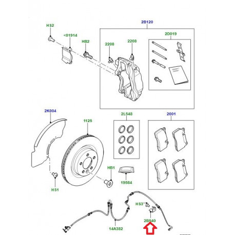 Land rover support capteur temoin usure frein avant (LR090700)