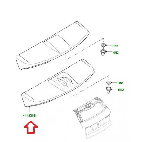 Land rover Spoiler Becquet arriere hayon RANGE EVOQUE (LR118464LR)